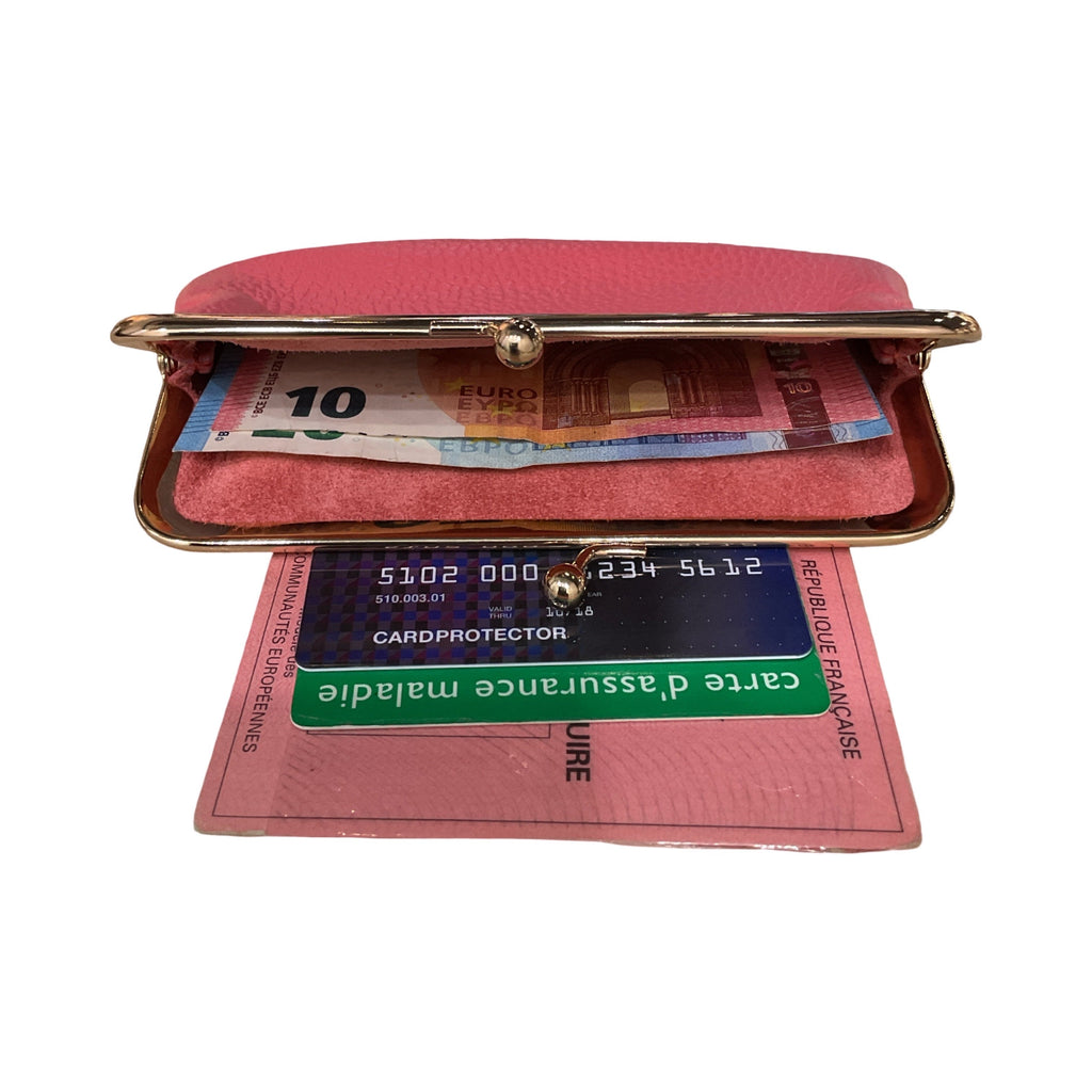 PORTE MONNAIE BOURSE CARTE CUIR GRAINE MEDIUM