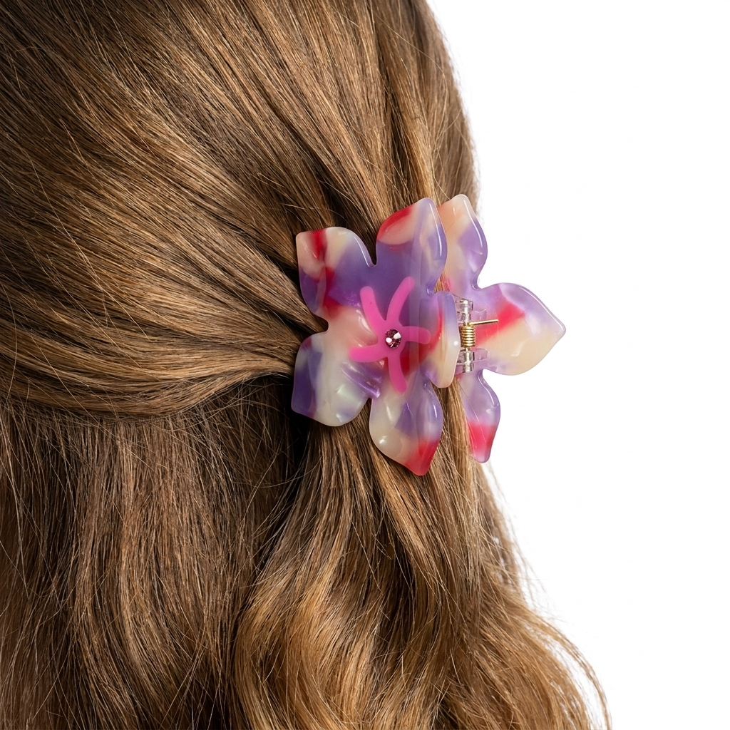 Pince à cheveux fleurs 023
