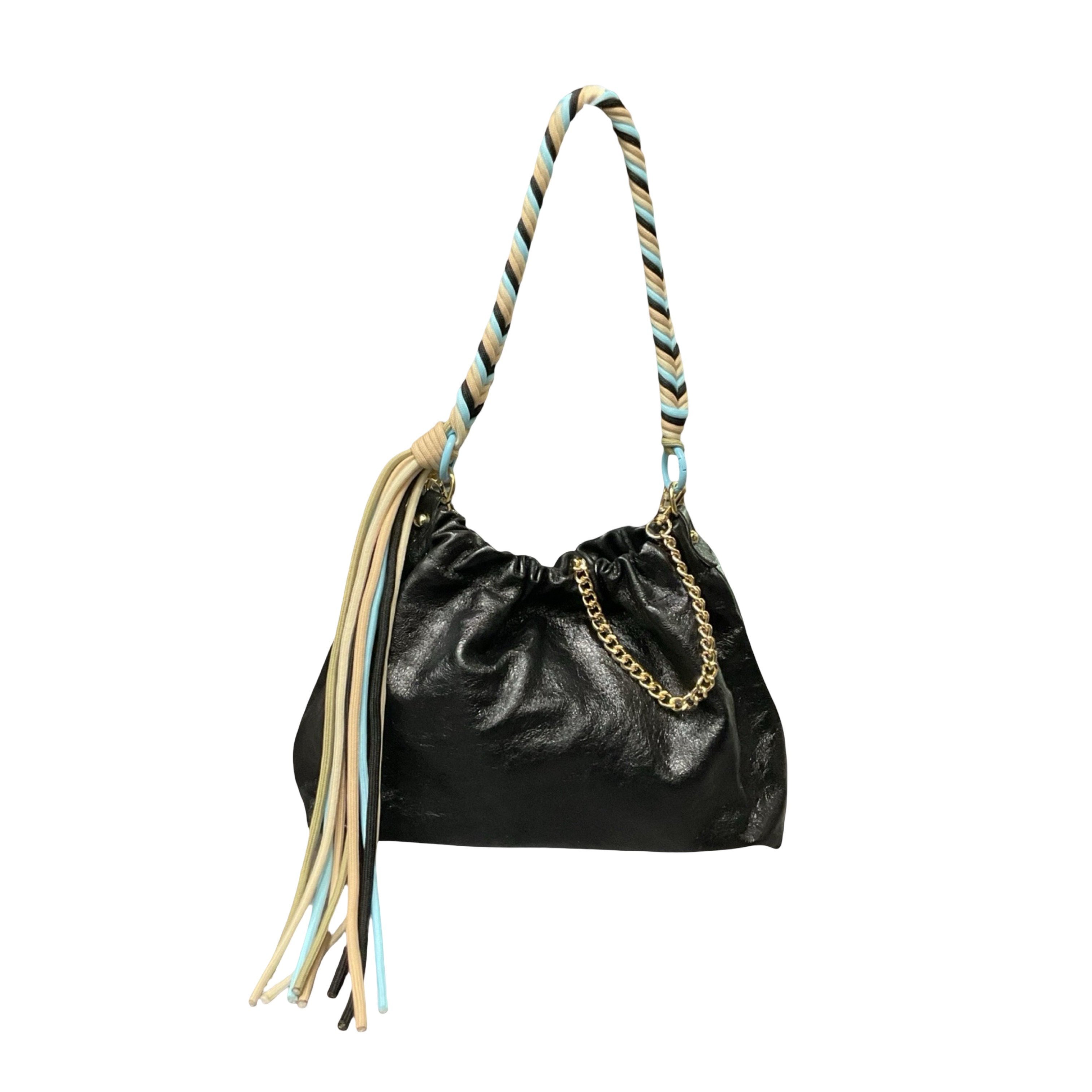 Sac cuir irisé cordon Plissa M