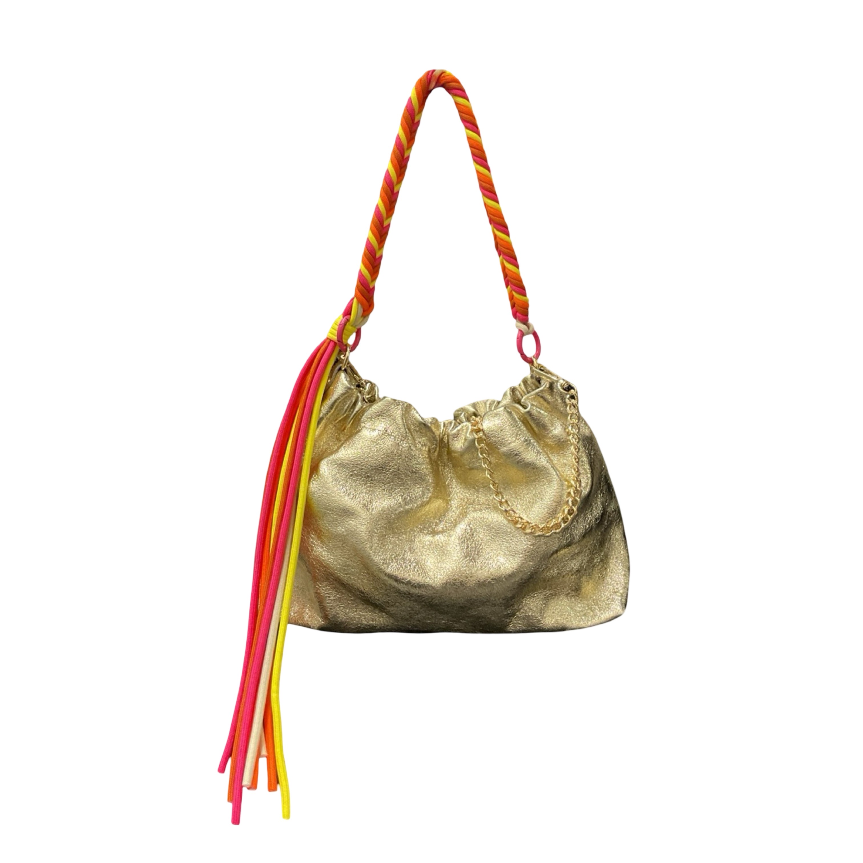 Sac cuir irisé cordon Plissa M