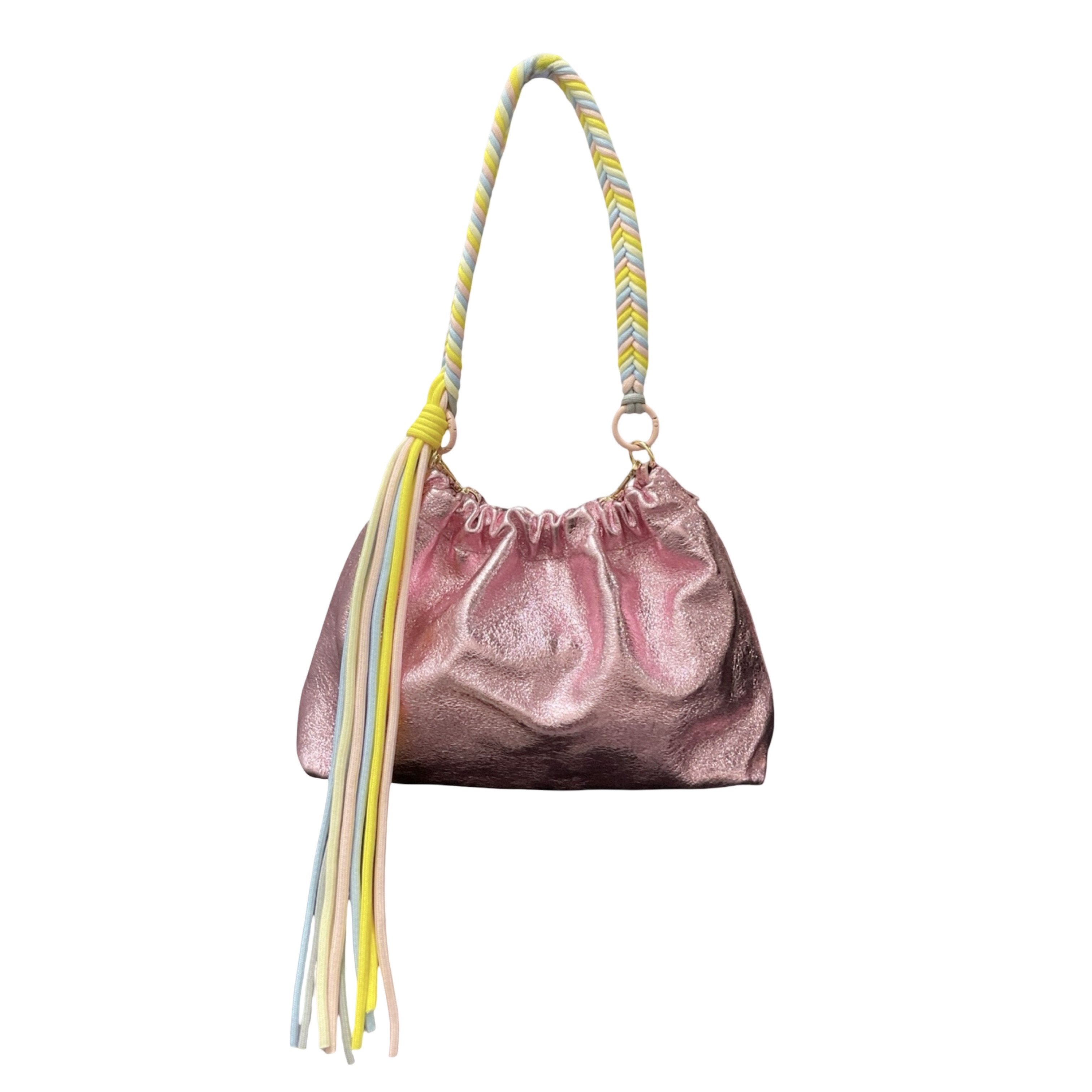 Sac cuir irisé cordon Plissa M