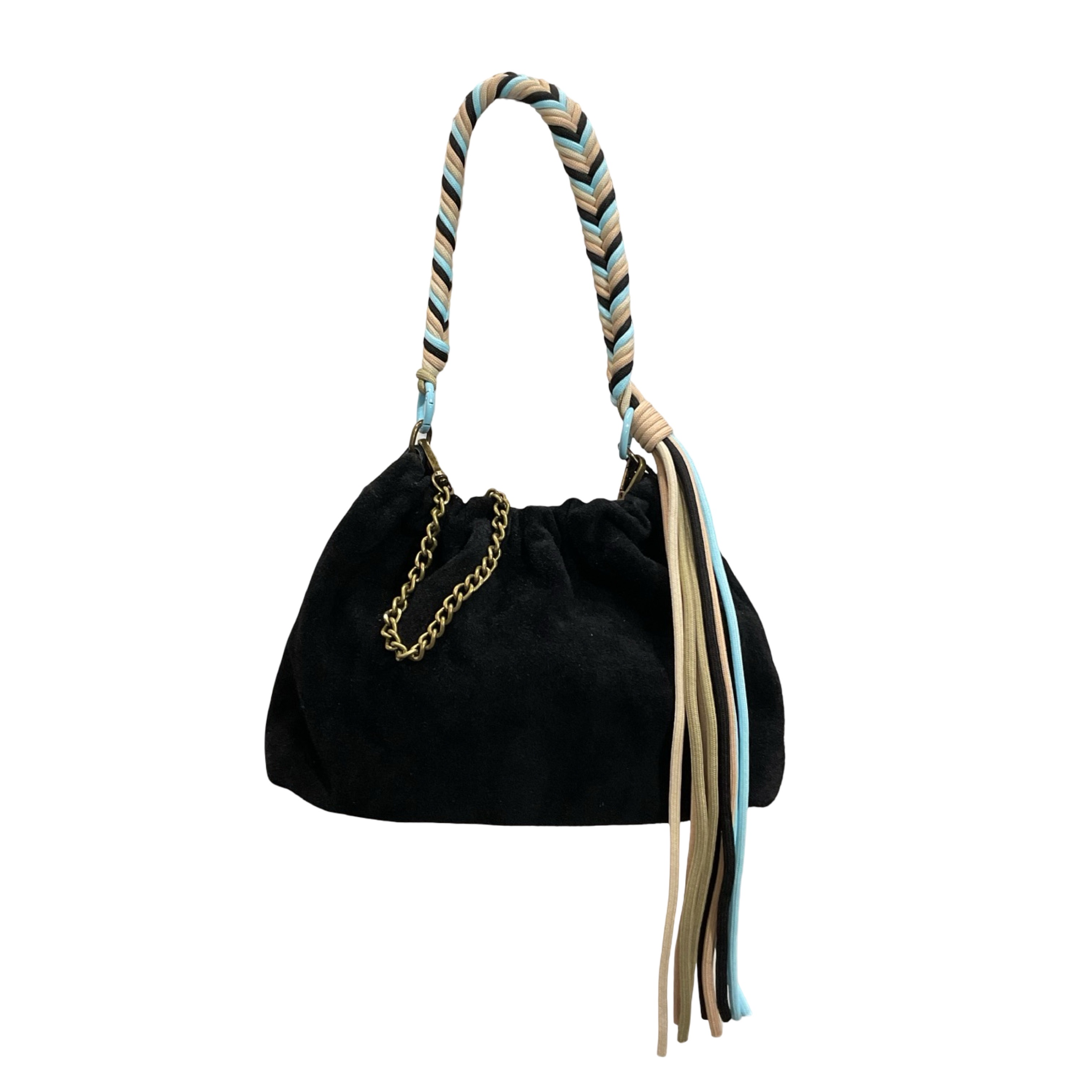 Sac cuir suède cordon Plissa M